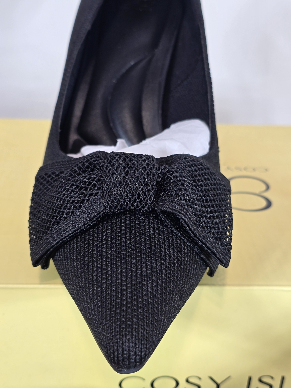 Cosy Island Classic Black Pointed Toe Pumps with Bow Detail Size 8.5 - Picture 7 of 16